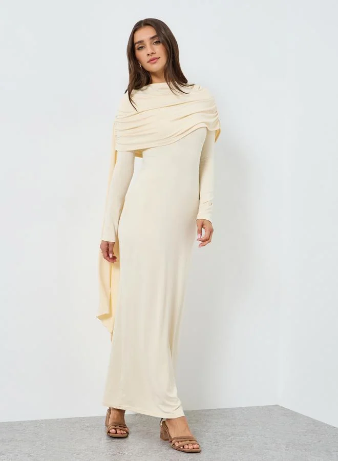 Styli Women Beige Long Sleeves Maxi Dress